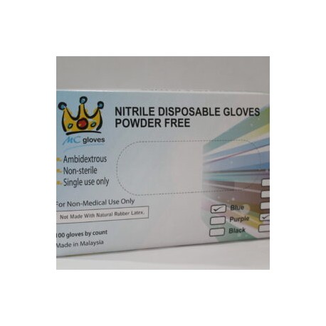 NITRILE DISPOSABLE GLOVES POWDER FREE MC GOLVES