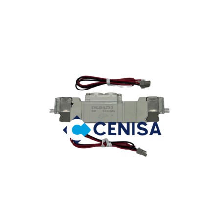 ELECTROVALVULA 5/3 DOBLE SOLENOIDE PUERTOS 1/8 CENTRO CERRADO 12 VDC MOD SY5320-6LZD-01