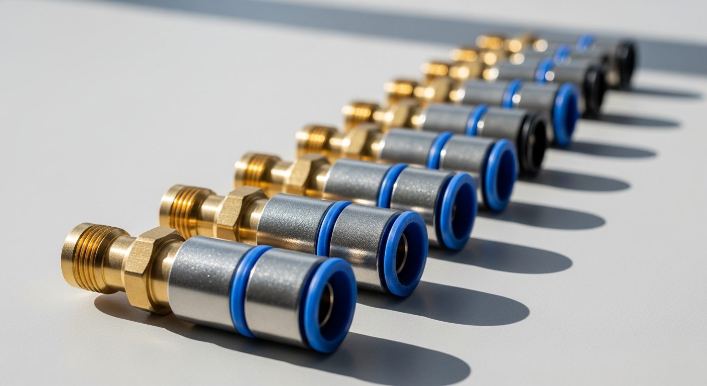 Conectores rápidos neumáticos ordenados por medida